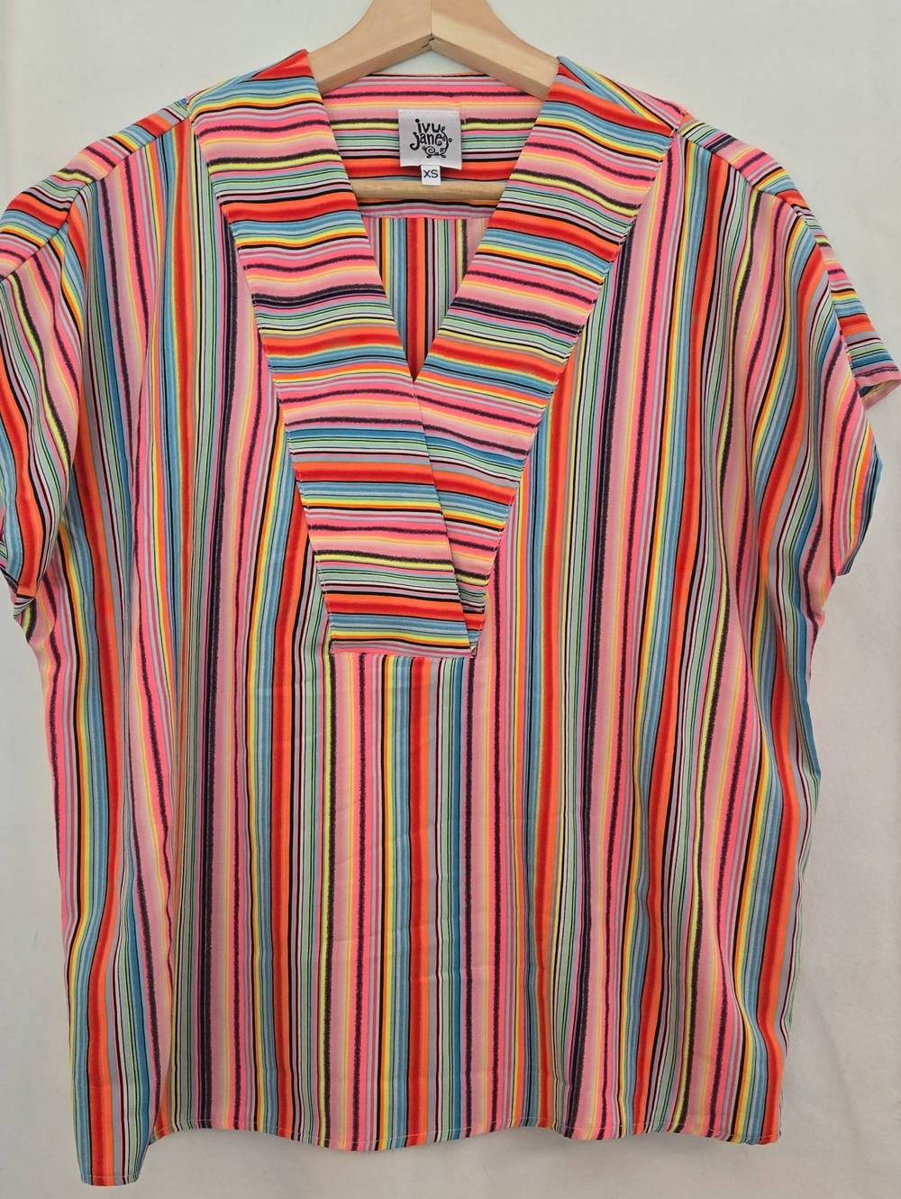 Ivy Jane Multicolor Striped V-Neck Top